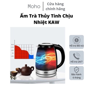 Ấm Đun Nước Inox Điện Máy Xanh, Ấm Trà Thủy Tinh Chịu Nhiệt KAW Dung tích 2L