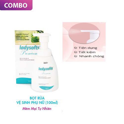 [Mua 3 chai tặng 1 chai] Bọt rửa phụ khoa Lacle' Ladysoft premium 100ml