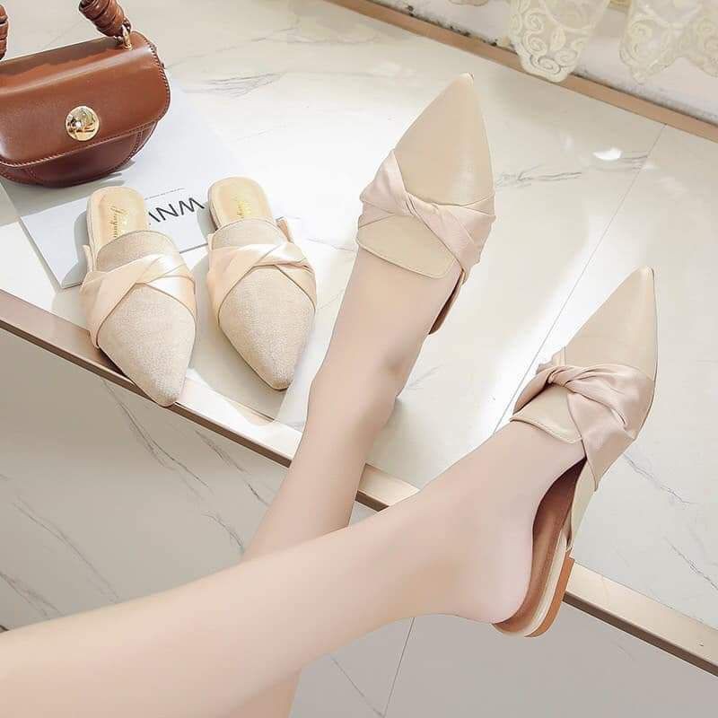 Sục nơ da lộn (Dép nữ, Giầy bệt)