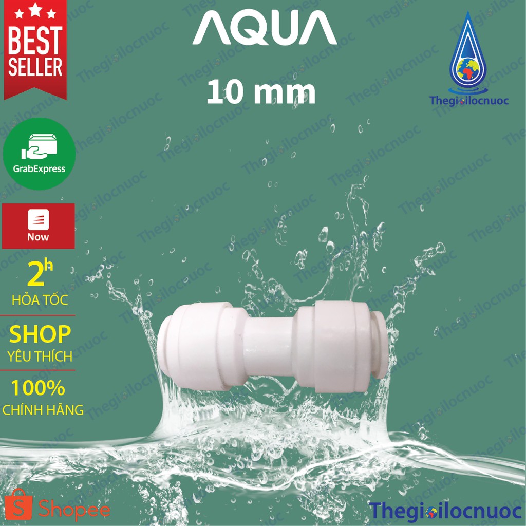 Cút nối thẳng kết nối nhanh phi 6mm - 10mm