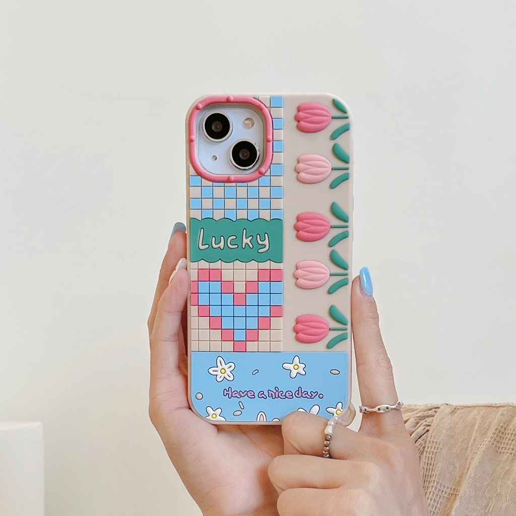 Ốp Điện Thoại Silicon Mềm Chống Sốc Hình Hoa tulip Cho iPhone 13 12 11 Pro Max XR XS Max X 7 8Plus