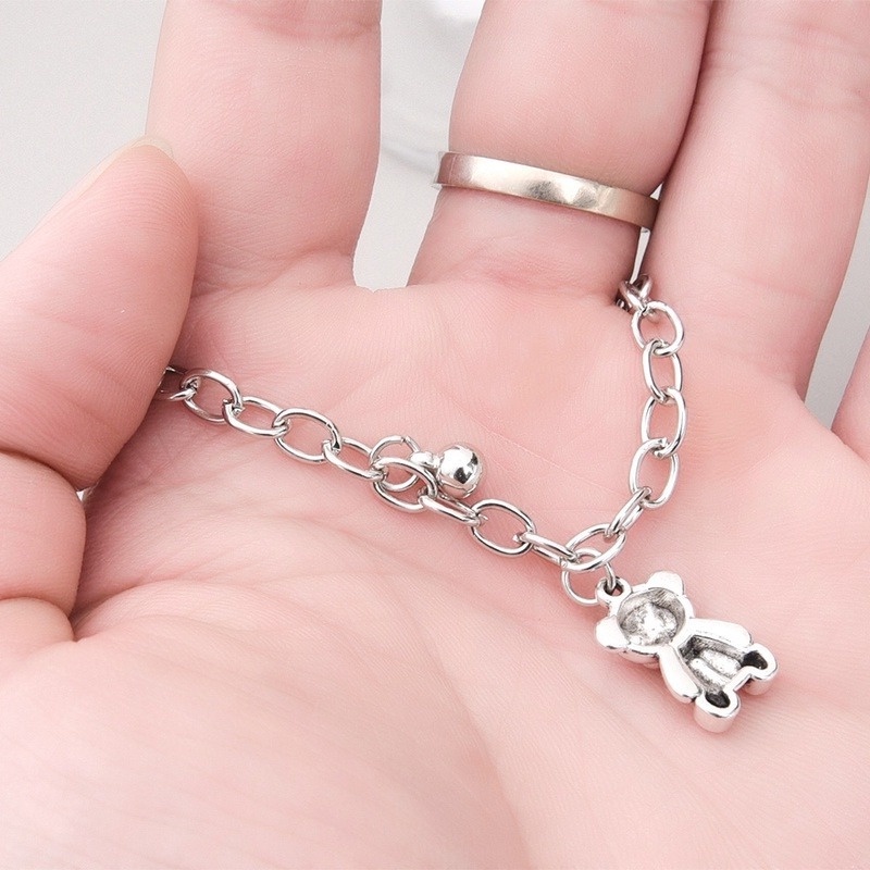 Vòng Tay/Vòng Tay Mặt Gấu Hợp Kim Phong Cách Punk Hip-hop Thời Trang Làm Quà Tặng Cho Bạn Gái