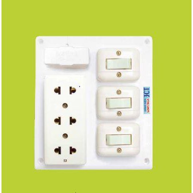 Bảng điện 1 cầu chì 3 công tắc 1 ổ cắm Sopoka - Điện Việt