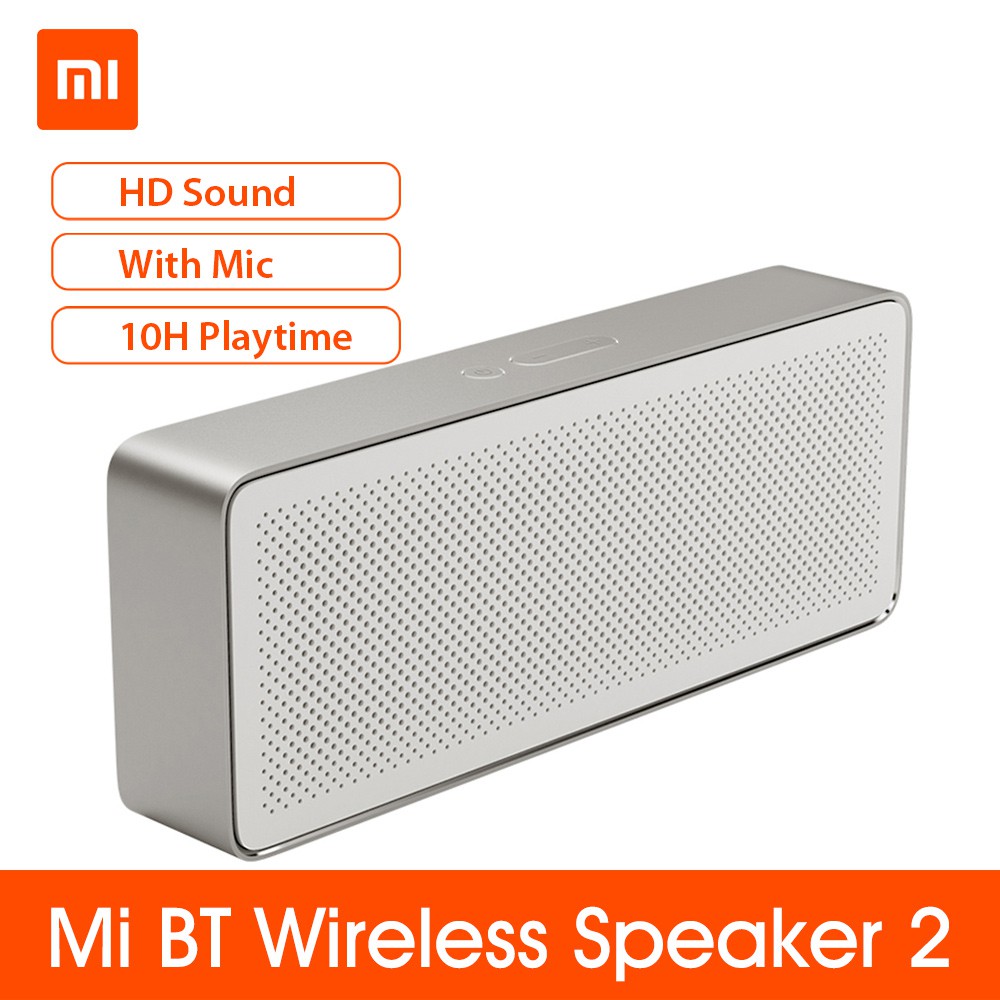 Loudspeaker Box Mi BT Speaker Square Box 2 Stereo Portable HD Sound Quality Soundbox Bass Speakers Music Audio Player Music Amplifier V4.2 1200mAh Aux Line-in Hands-free with Mic