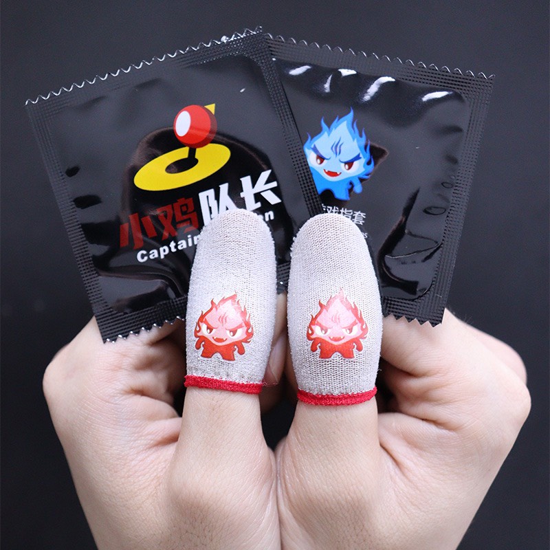 Bao Tay Chơi Game Ghost Fire Bạch Kim Logo Đỏ - Lửa Đỏ phát sáng + Hộp| Găng Tay Chơi Game PUBG, Freefire, chống mồ hôi,