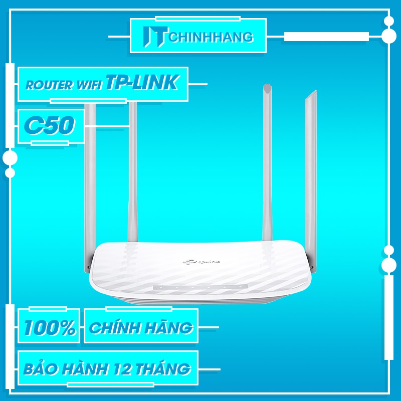 Bộ Phát Wifi Tp-Link Archer C50 Băng Tần Kép Chuẩn AC1200 - Hàng Chính Hãng