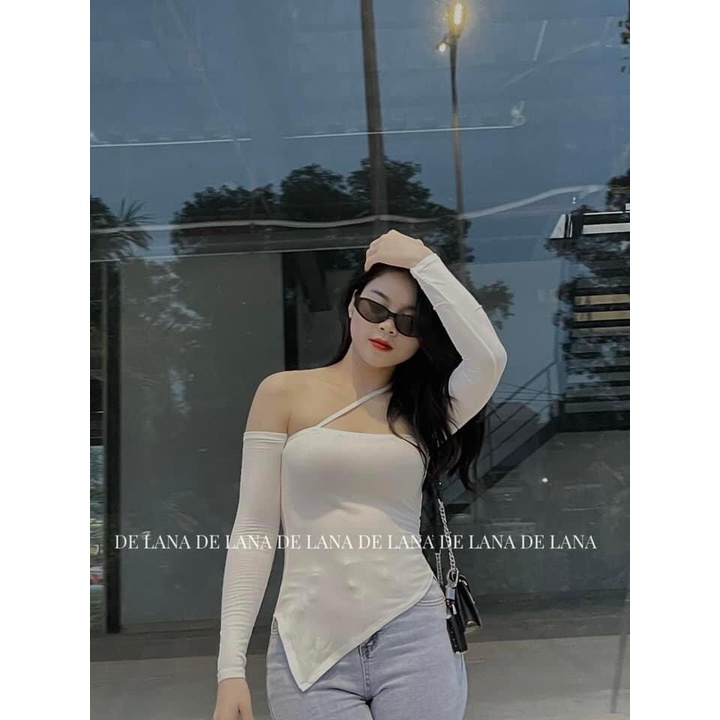 Áo quây trễ vai tay dài hot hit, Áo trễ vai dây chéo