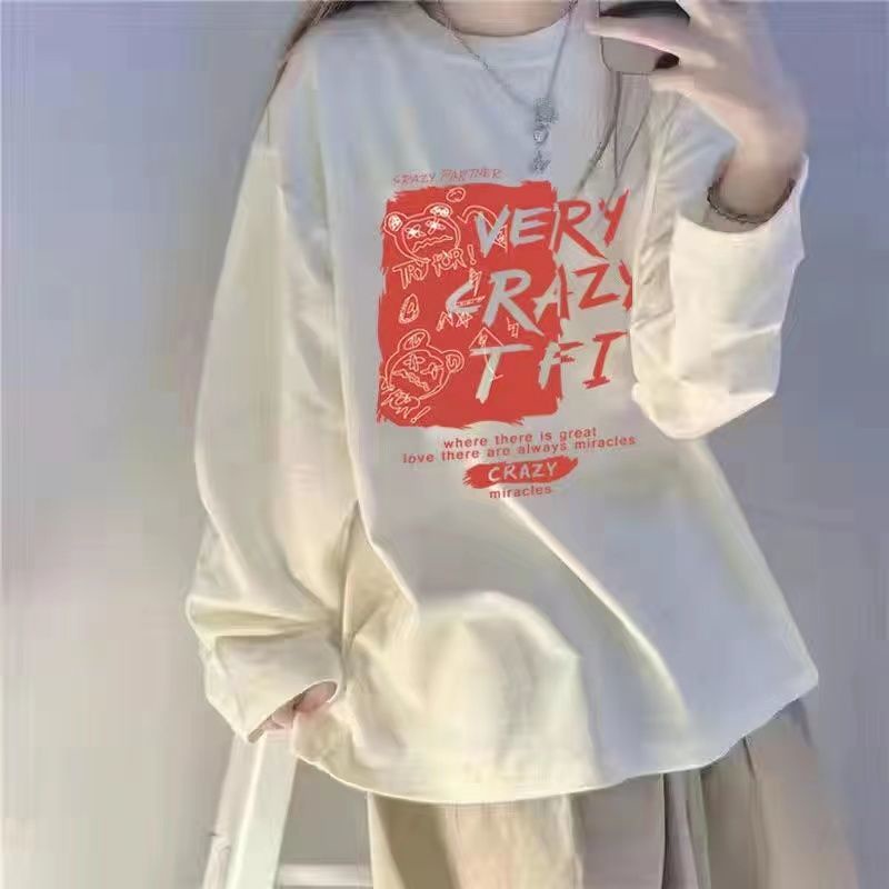 Jiashucheng Áo Thun Nữ Dài Tay Phong Cách Hàn Quốc Mới