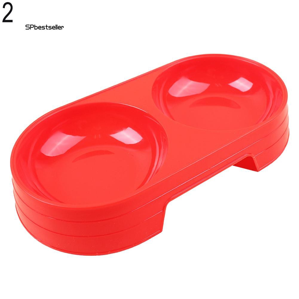 Khay đựng thức ăn 2 ngăn bằng nhựa cho thú cưng