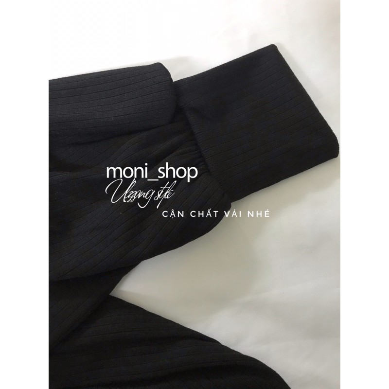 Đầm thun suông tay dài bo đen, trắng, kem🌵 | BigBuy360 - bigbuy360.vn