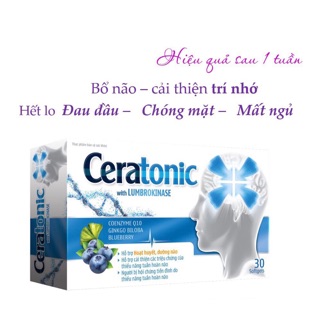 Hoạt huyết CERATONIC bổ não tăng cường lưu thông máu giảm tê bì chân tay hộp 30 viên