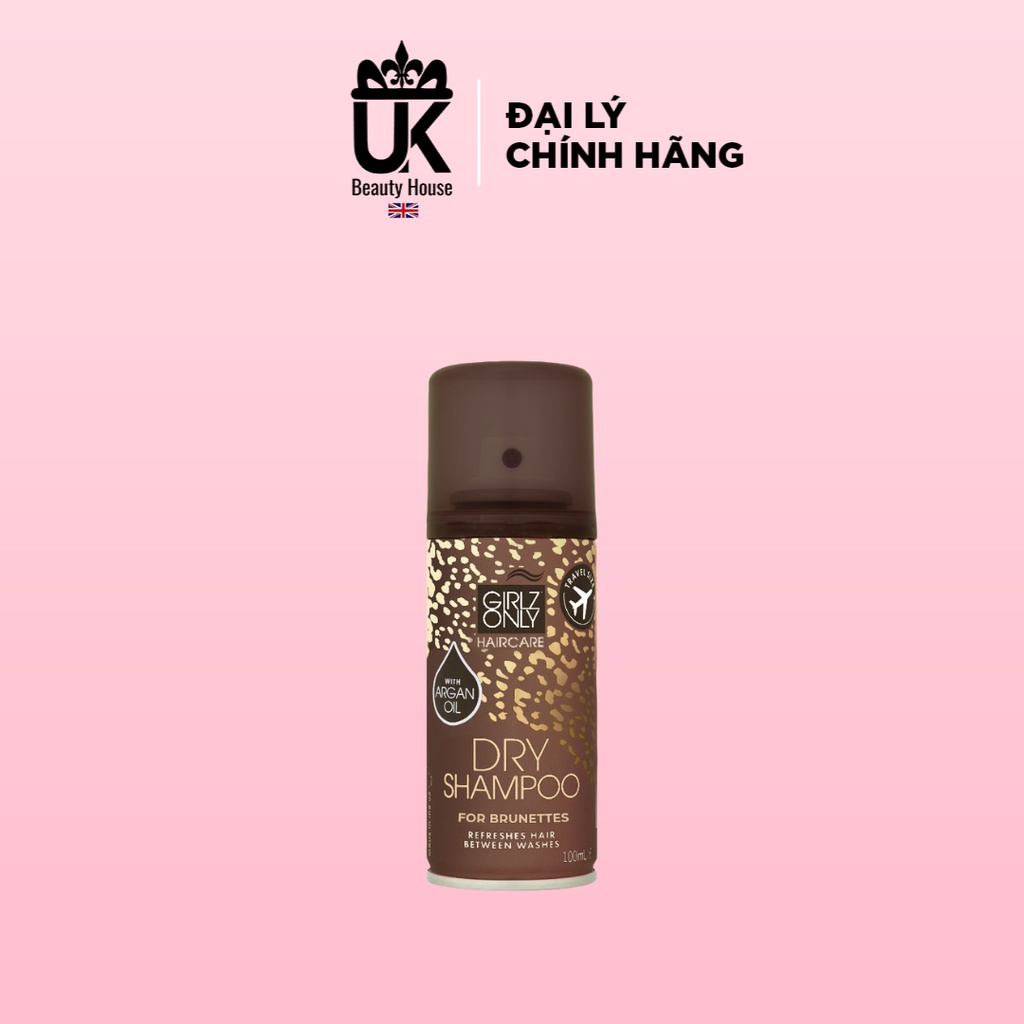 Dầu Gội Khô Girlz Only Dry Shampoo For Brunette Nâu Hỗ Trợ Làm Phồng Tóc Travel Size 100ml