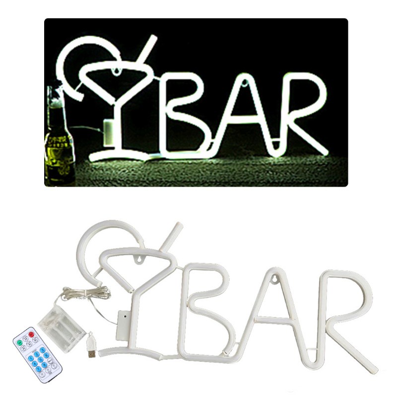 SPMH Juice Letter BAR Neon Lamp Creative LED Night Light Bar Wall Hanging Ornaments