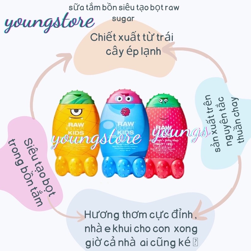 SỮA TẮM CHO BÉ RAW SUGAR KID QUÁI THÚ
