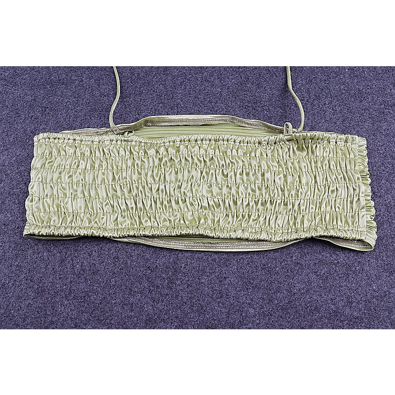 Áo hai dây màu trơn dáng ôm xếp ly thời trang đường phố dành cho nữ