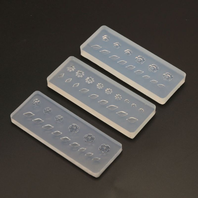 Sa Set 3 Khuôn Silicone Hình Hoa Hồng 3D Tự Trang Trí Móng Tay