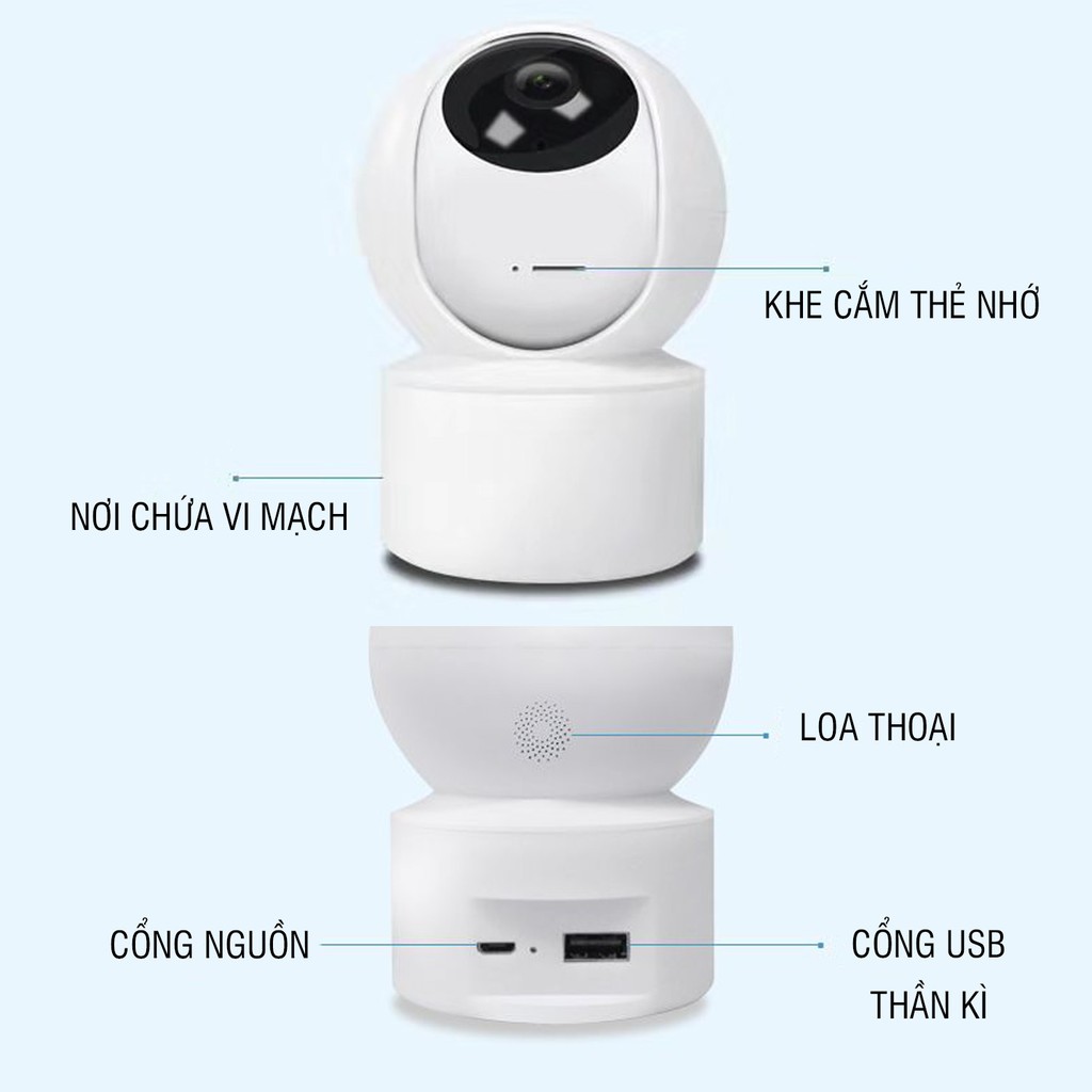 CAMERA WIFI 360 ĐỘ CARE CAM YH200 2.0 Mpx full HD1080 | TẶNG KÈM THẺ NHỚ NETAC 32GB HOẶC 01 LOA BLUETOOTH MINI B2S10