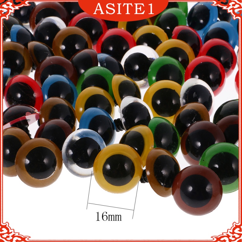 (Hàng Mới Về) Set 100 Mắt Nhựa Màu Sắc Hỗn Hợp 8-20mm Kèm Vòng Đệm Dùng Làm Đồ Thủ Công