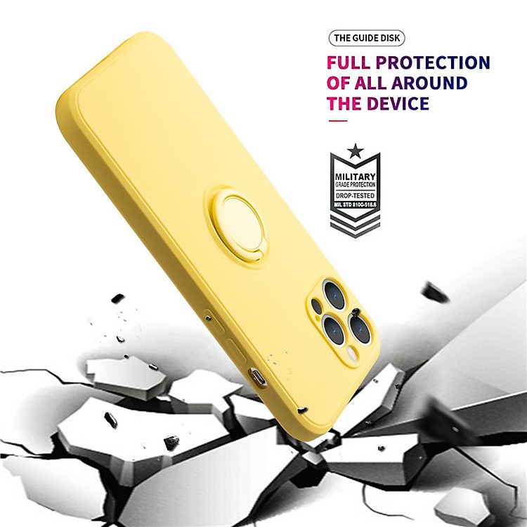 Ốp Lưng Silicone Color tích hợp Ring Holder dành cho iPhone 12 Pro Max.