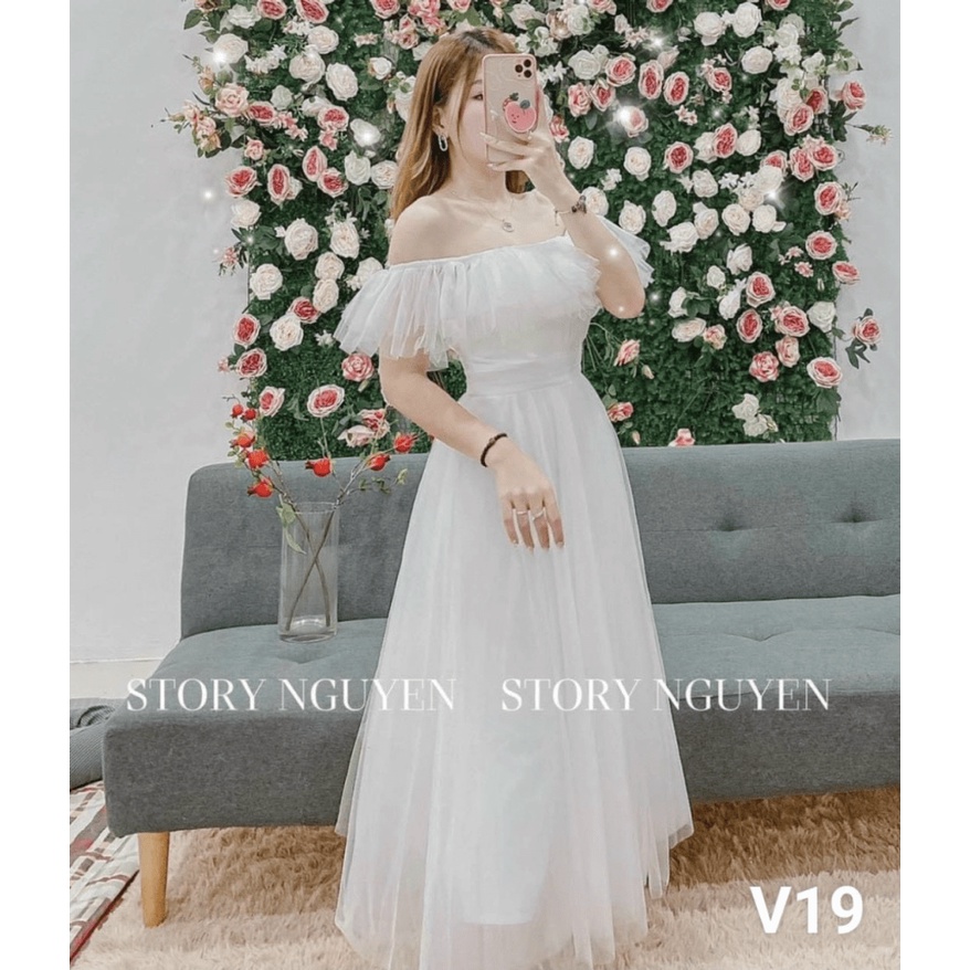 (FREE SHIP) ĐẦM XÒE LƯỚI NỮ TRẾ VAI DỰ TIỆC CỰC XINH CHO CÁC NÀNG TRẺ TRUNG DỄ THƯƠNG HHP