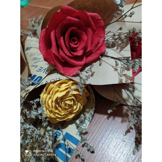 Bó Hoa Hồng Giấy Nhún
