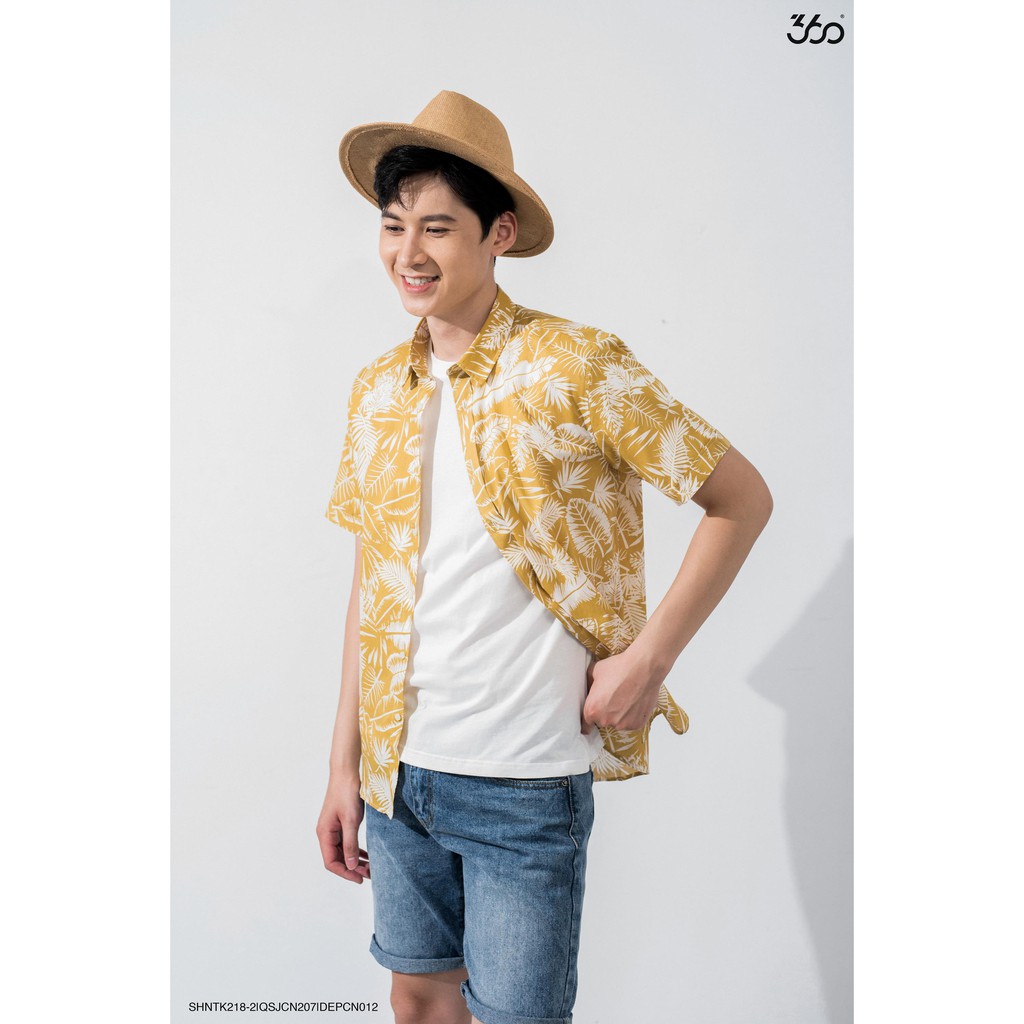 Áo sơ mi nam 360 BOUTIQUE ngắn tay họa tiết - SHNTK218-2 | BigBuy360 - bigbuy360.vn