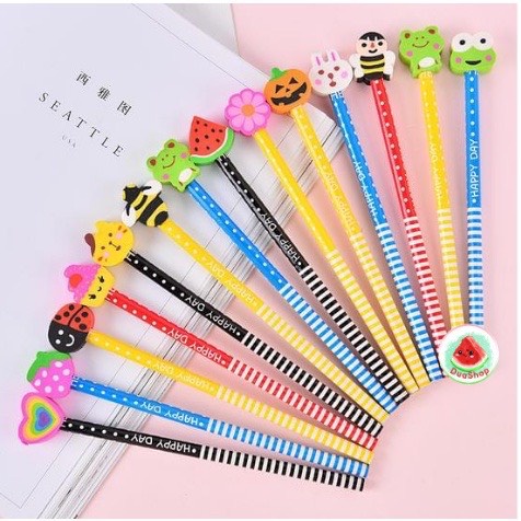 Bút Chì Kèm Tẩy Dễ thương Đáng Yêu - Bút Chì Gỗ Ngộ Nghĩnh Cho Bé  244