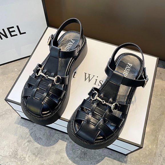Giày Sandal Đế Dày Hở Ngón Phong Cách Cổ Điển Dành Cho Nữ