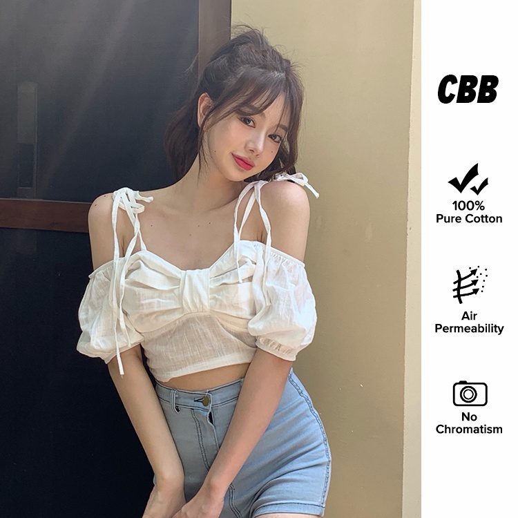 Porozi  Áo trễ vai  phong cách Hàn Quốc xinh xắn cho nữ