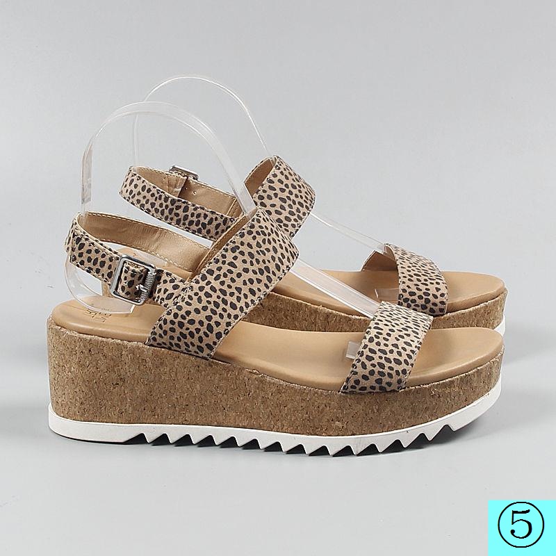 Giày Sandal Đế Xuồng Dày Họa Tiết Da Báo Phong Cách Âu Mỹ Thời Trang Mùa Hè 2022