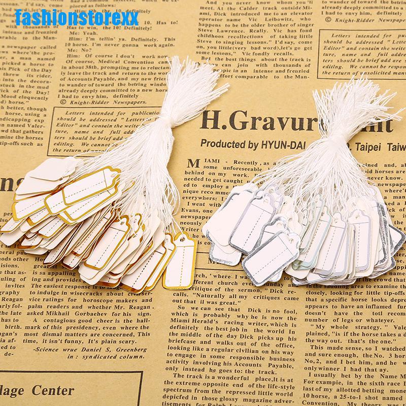 Set 200 Thẻ Giấy Hình Chữ Nhật Trơn Ghi Giá Tiền Trang Sức