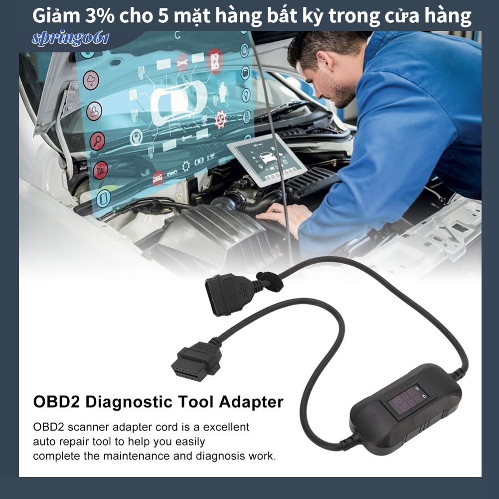 [Hàng sẵn] Cáp chuyển đổi máy quét 12‑24V OBD2 Fit X431 Easydiag 2.0 / 3.0 GOLO ABS Chịu nhiệt cho xe tải hạng nặng Diesel【Spring061】