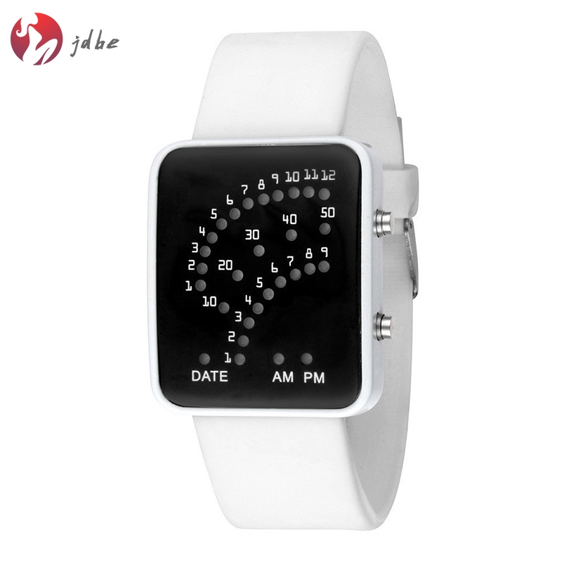 ✿JDBE✿ LED Electronic Wrist Watch Sector Binary Digital Waterproof Fashion Unisex Couple Watches