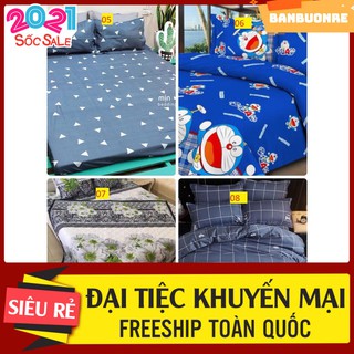 Bộ ga gối 3 món cotton poly giường 1m6