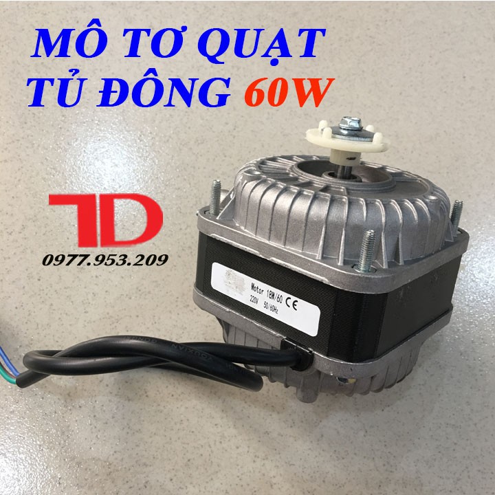 Motor quạt giải nhiệt dàn nóng 60W, mô tơ quạt tủ đông, động cơ quạt tản nhiệt