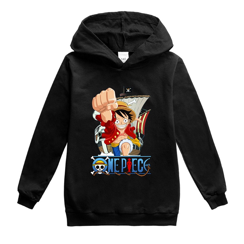 Áo Hoodie Tay Dài In Hình Luffy ONE PIECE Thời Trang Thường Ngày Cho Bé Trai