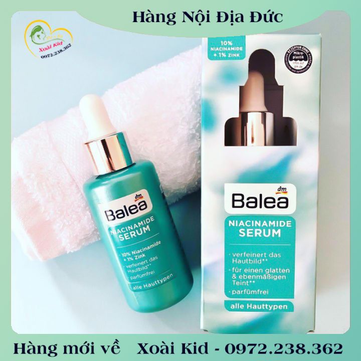 [auth] Serum Niacinamide sáng trắng da se khít lổ chân lông Balea Đức [ Nội địa Đức Đủ Bill] [Hot]
