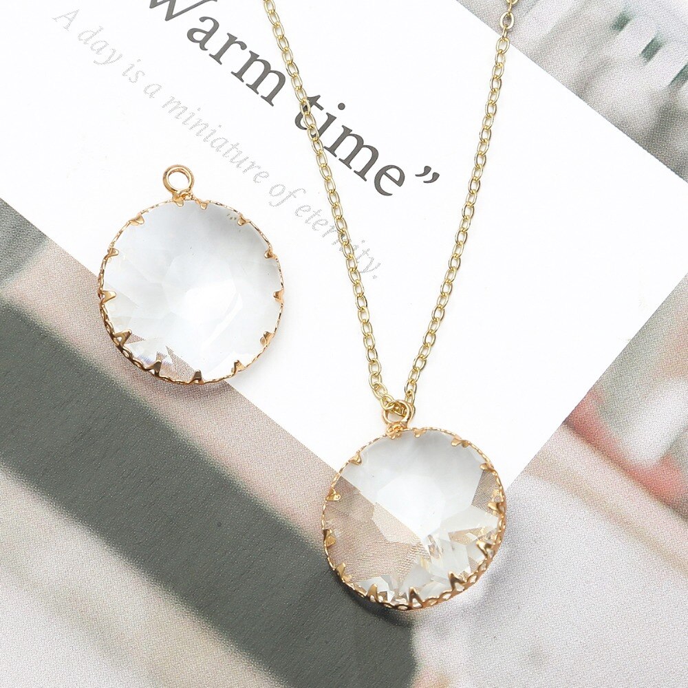 Mặt đá pha lê thủy tinh nhiều hình làm trang sức thủ công