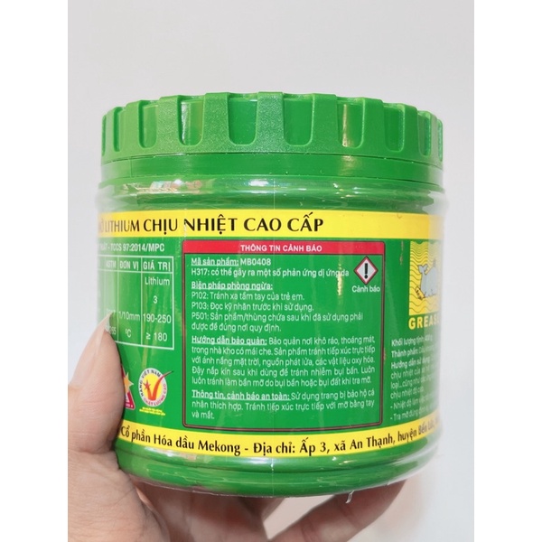 Mỡ bò chịu nhiệt cao cấp Litol 3, mỡ bôi trơn nhiệt độ -20°C đến 140°C hũ 400g