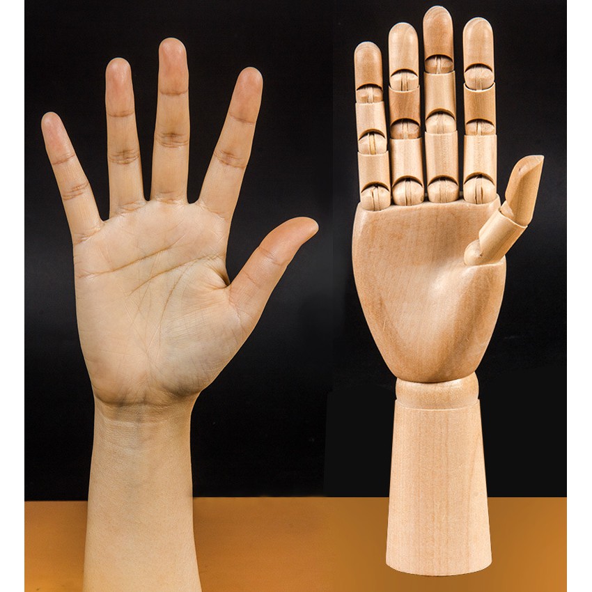 Lalunavn Bàn tay gỗ mô hình mỹ thuật, thiết kế, hội họa - Artists Wooden Hand - B1