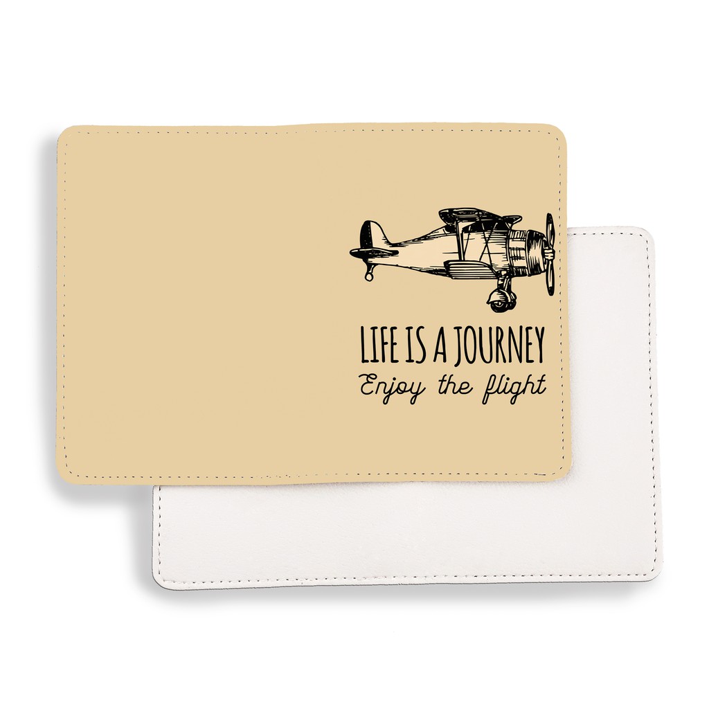 Ví Đựng Passport Du Lịch ENJOY THE FLIGHT - Bao Da Hộ Chiếu Và Thẻ TRAVEL Thiết Kế Basic - Passport Cover Holder - LT057