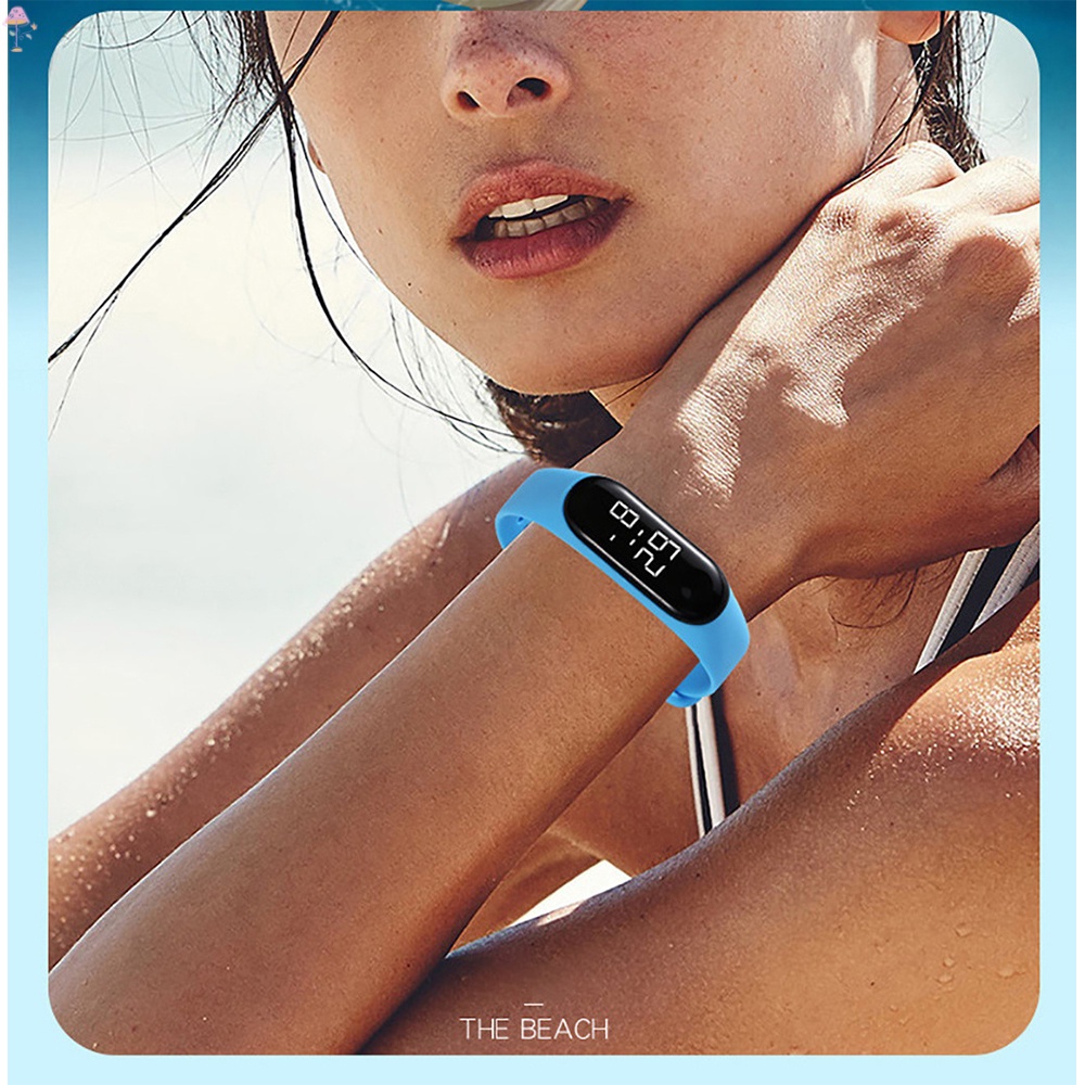 Đồng Hồ Đeo Tay Điện Tử Dây Silicone Màu Sắc Kẹo Ngọt Có Đèn LED Dành Cho Nam Và Nữ