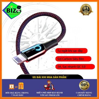 ✅SẠC TỰ NGẮT✅Cáp sạc nhanh IPHONE tự ngắt thông minh chính hãng Baseus C-shaped Light mới nhất 2020
