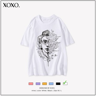Áo thun tay lỡ form rộng dáng unisex  XOXO phong cách Nelly Ulzzang in hình DSK