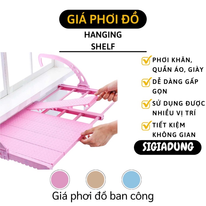 [SGD] Giàn Phơi Đồ - Giá Phơi Quần Áo Treo Ban Công, Lan Can, Cửa Sổ Gấp Gọn Tiện Lợi 8281