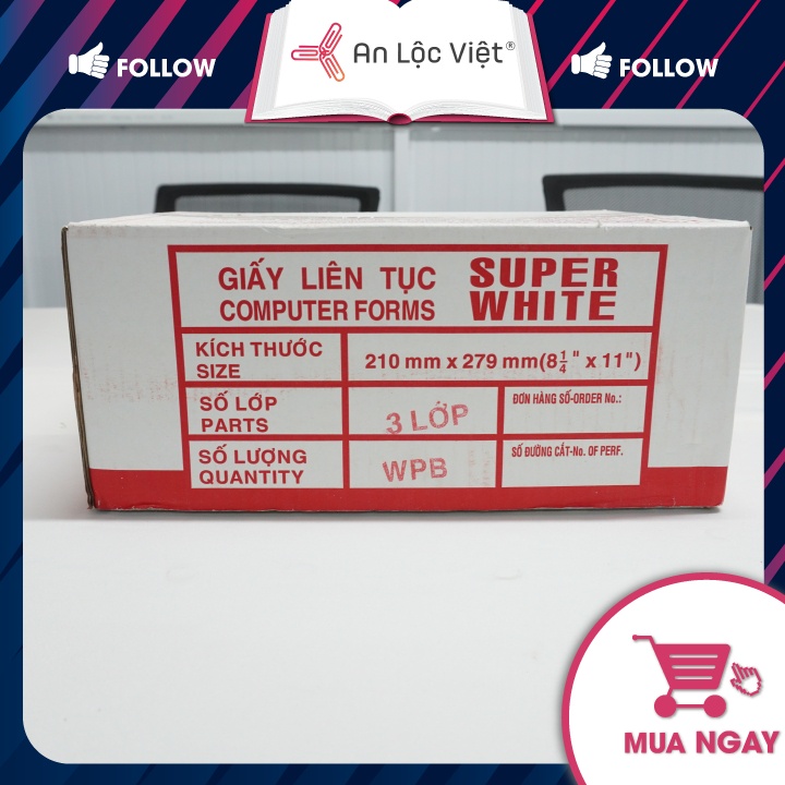 Giấy in liên tục cho máy tính khổ 210x279mm Liên Sơn 1, 2, 3, 4, 5 liên