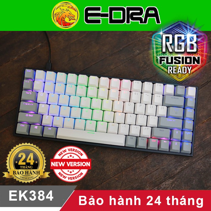 Bàn phím cơ Edra EK387 EK384 RGB (Bản mới) Cáp TypeC Fuhlen G37S - Phím cơ E-dra EK387