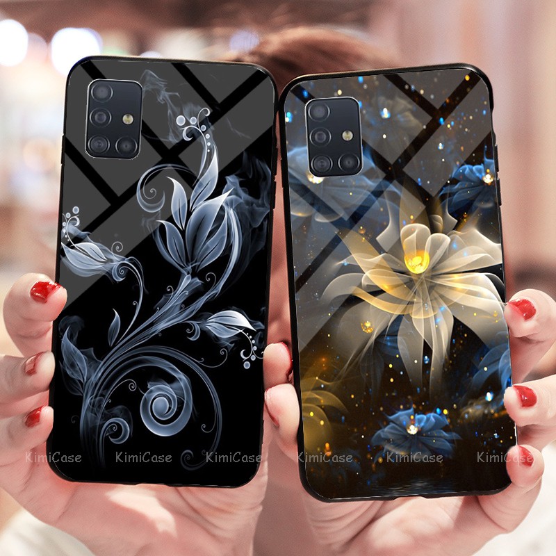 Ốp Oppo Reno 6 , Reno 6z 5G , Reno 5 , Reno 4 , Reno 4 Pro lưng kính cường lực hoa lá ( VIDEO QUAY THẬT )