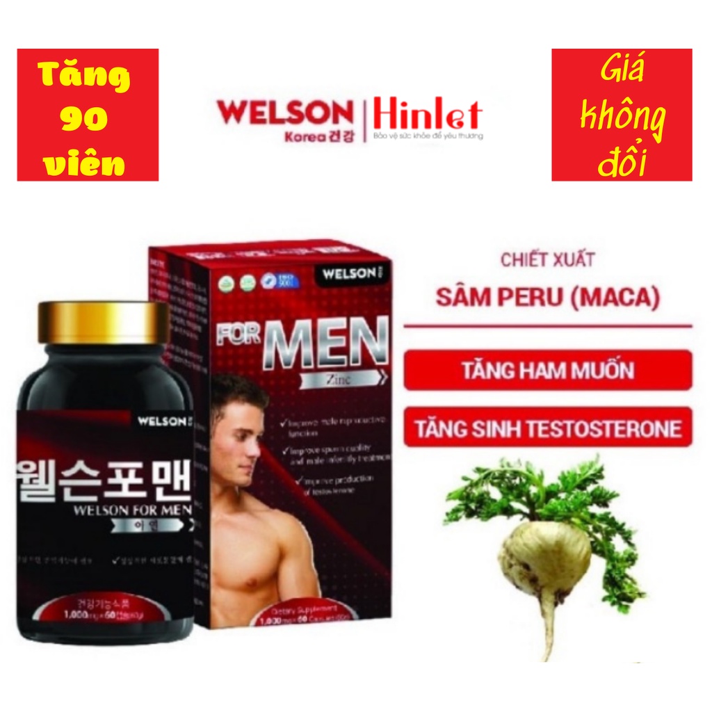 Viên Uống Tăng Cường Sinh Lý Mam Welson For Men (Hộp/60 Viên)