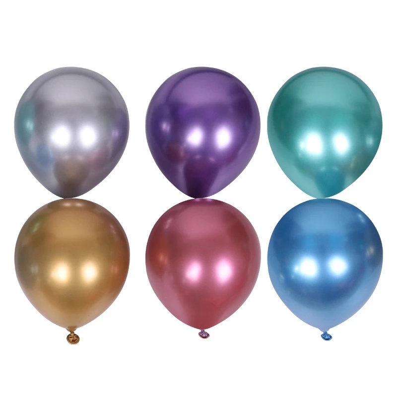 Gói 10 Bong Bóng 12-inch Bằng latex Mạ Crom Ánh Kim Loại Vàng Bạc Sáng Bóng Dùng Trang Trí Tiệc Cưới / Sinh Nhật / Sự Kiện